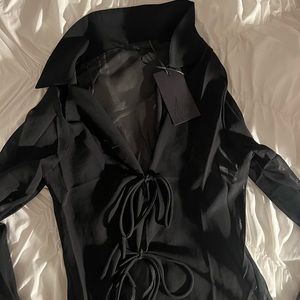 Going Out Black Long Sleeve Blouse